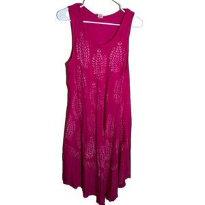 Magu Distributors Dress Women's One Size Pink Floral Sleeveless Vacation